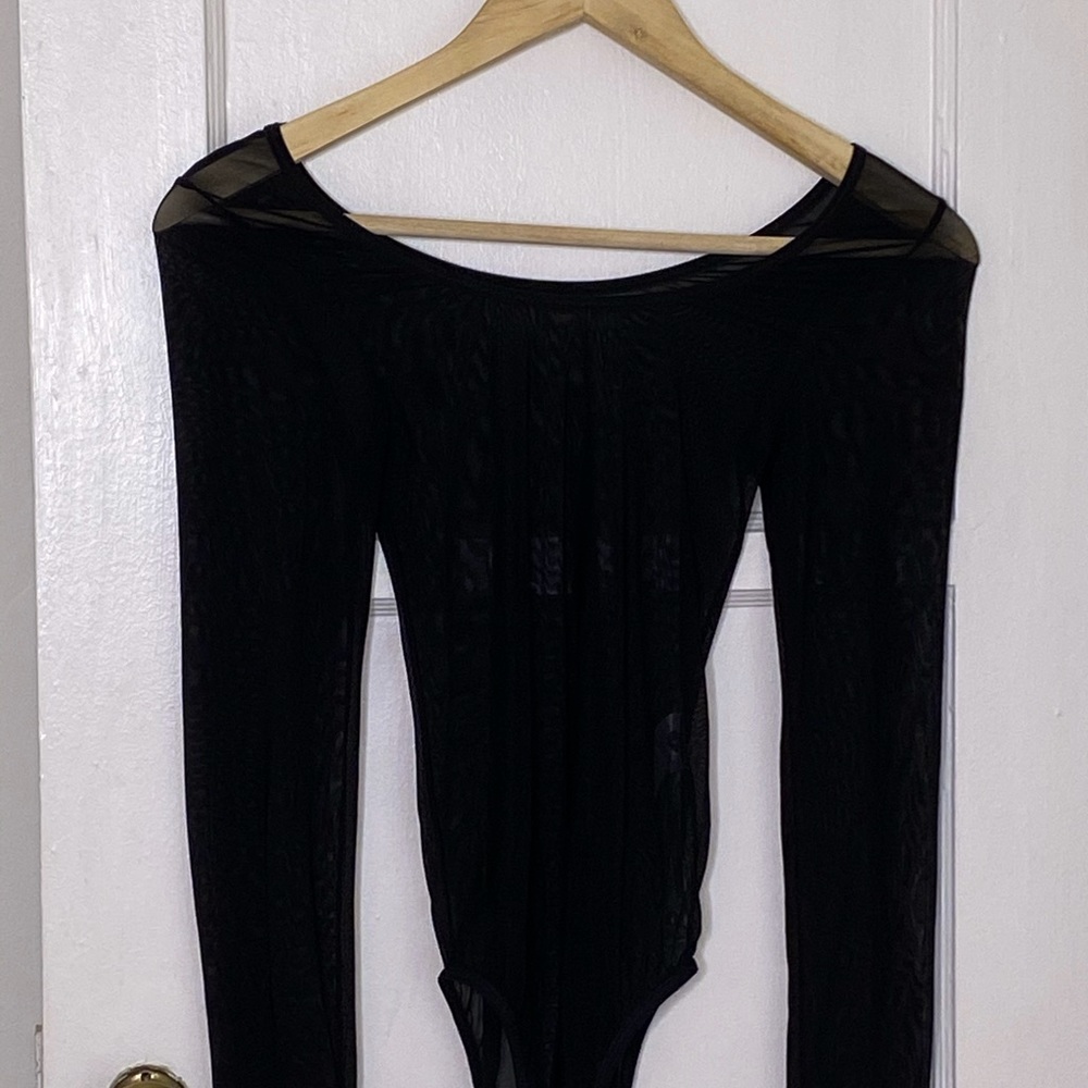 Black sheer body suit